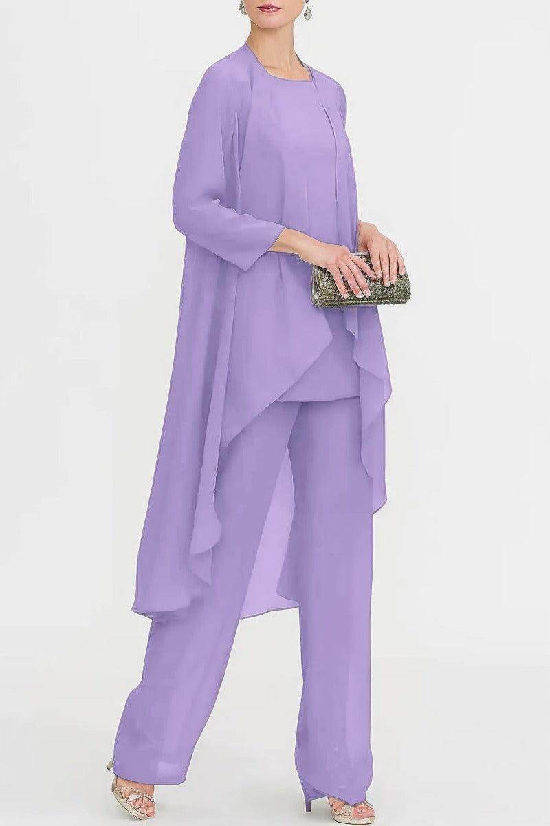 Three-Piece Floor Length Chiffon Mother Dress CM0074 - COCOMELODY