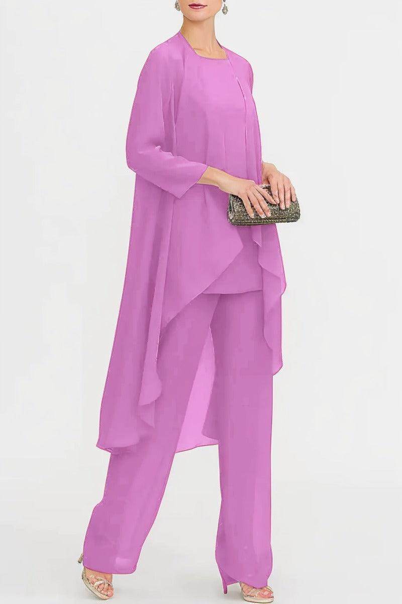 Three-Piece Floor Length Chiffon Mother Dress CM0074 - COCOMELODY