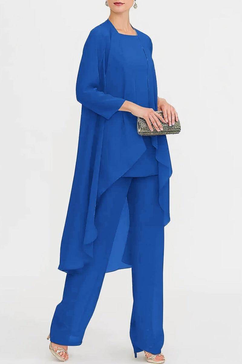 Three-Piece Floor Length Chiffon Mother Dress CM0074 - COCOMELODY