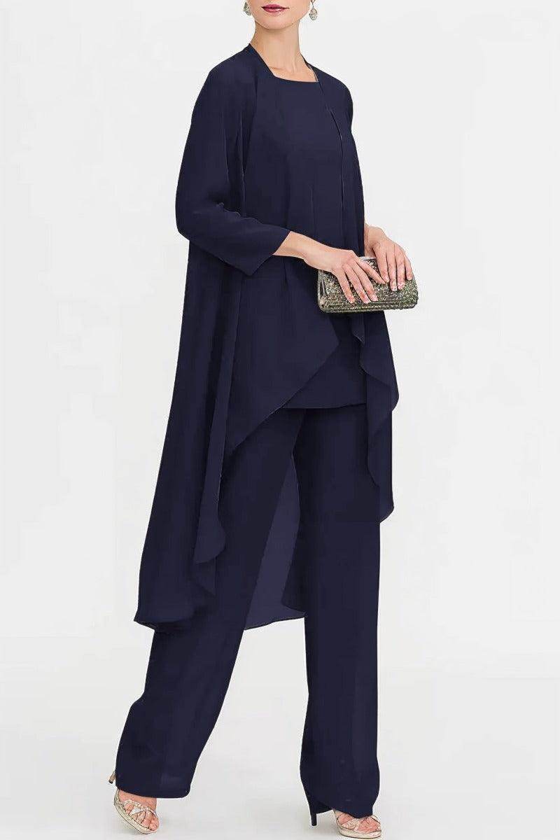 Three-Piece Floor Length Chiffon Mother Dress CM0074 - COCOMELODY