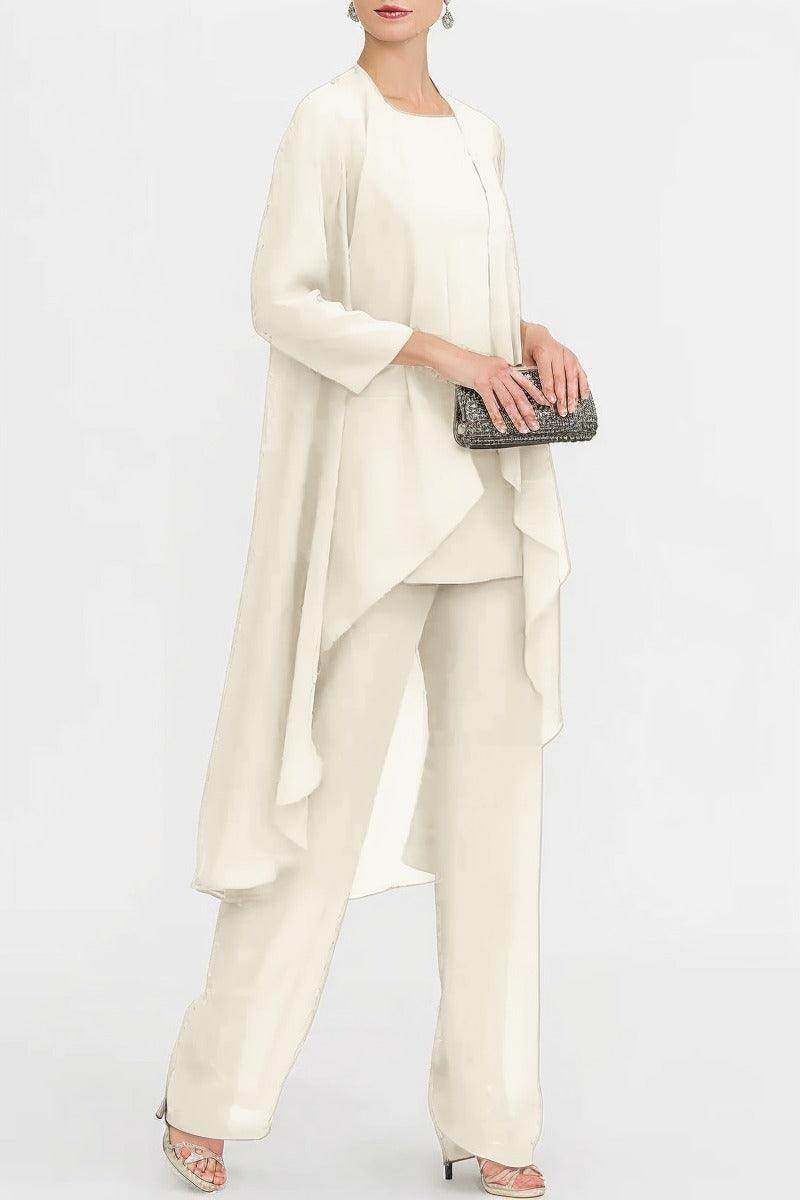 Three-Piece Floor Length Chiffon Mother Dress CM0074 - COCOMELODY