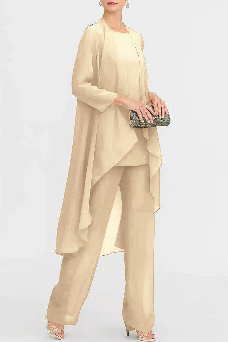 Three-Piece Floor Length Chiffon Mother Dress CM0074 - COCOMELODY