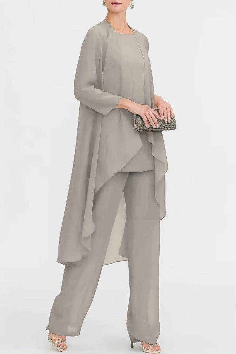 Three-Piece Floor Length Chiffon Mother Dress CM0074 - COCOMELODY