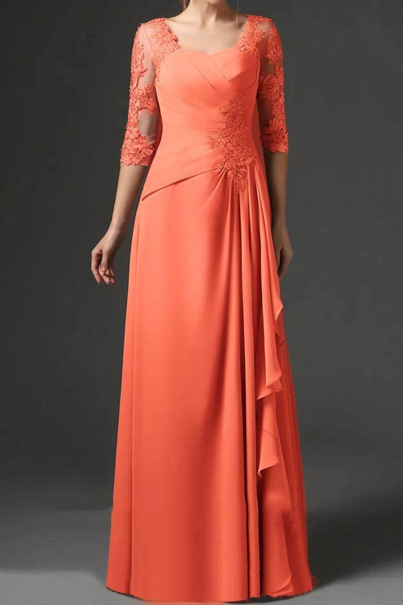 Sheath-Column Floor Length Chiffon Mother Dress CM0075 - COCOMELODY
