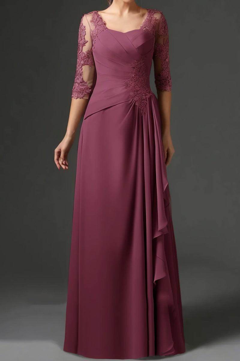 Sheath-Column Floor Length Chiffon Mother Dress CM0075 - COCOMELODY