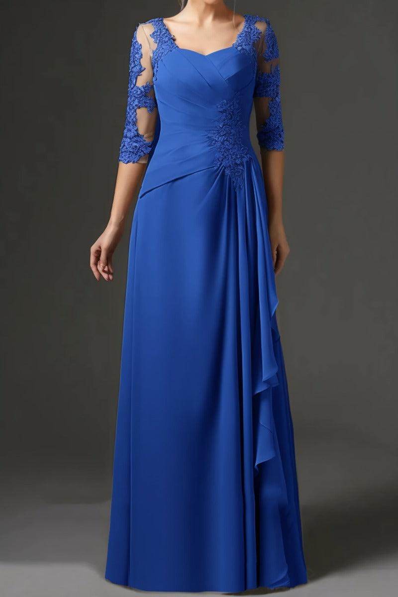 Sheath-Column Floor Length Chiffon Mother Dress CM0075 - COCOMELODY