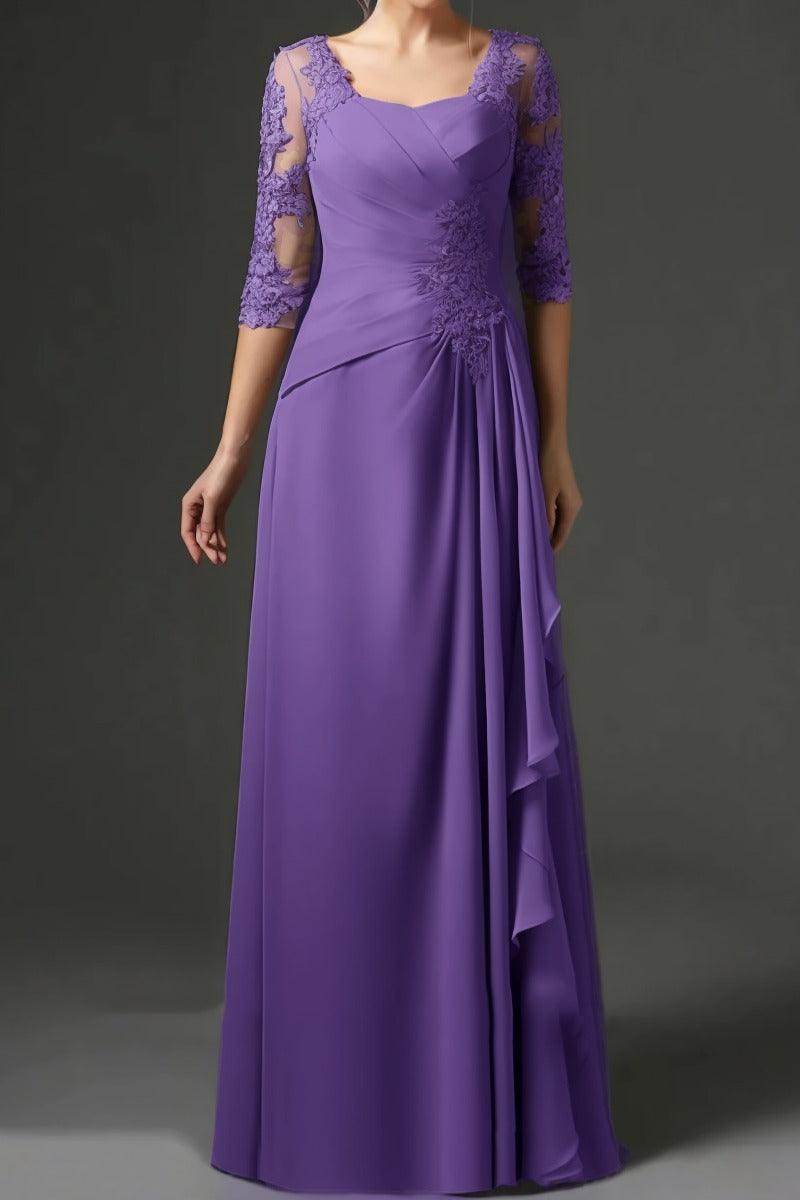 Sheath-Column Floor Length Chiffon Mother Dress CM0075 - COCOMELODY