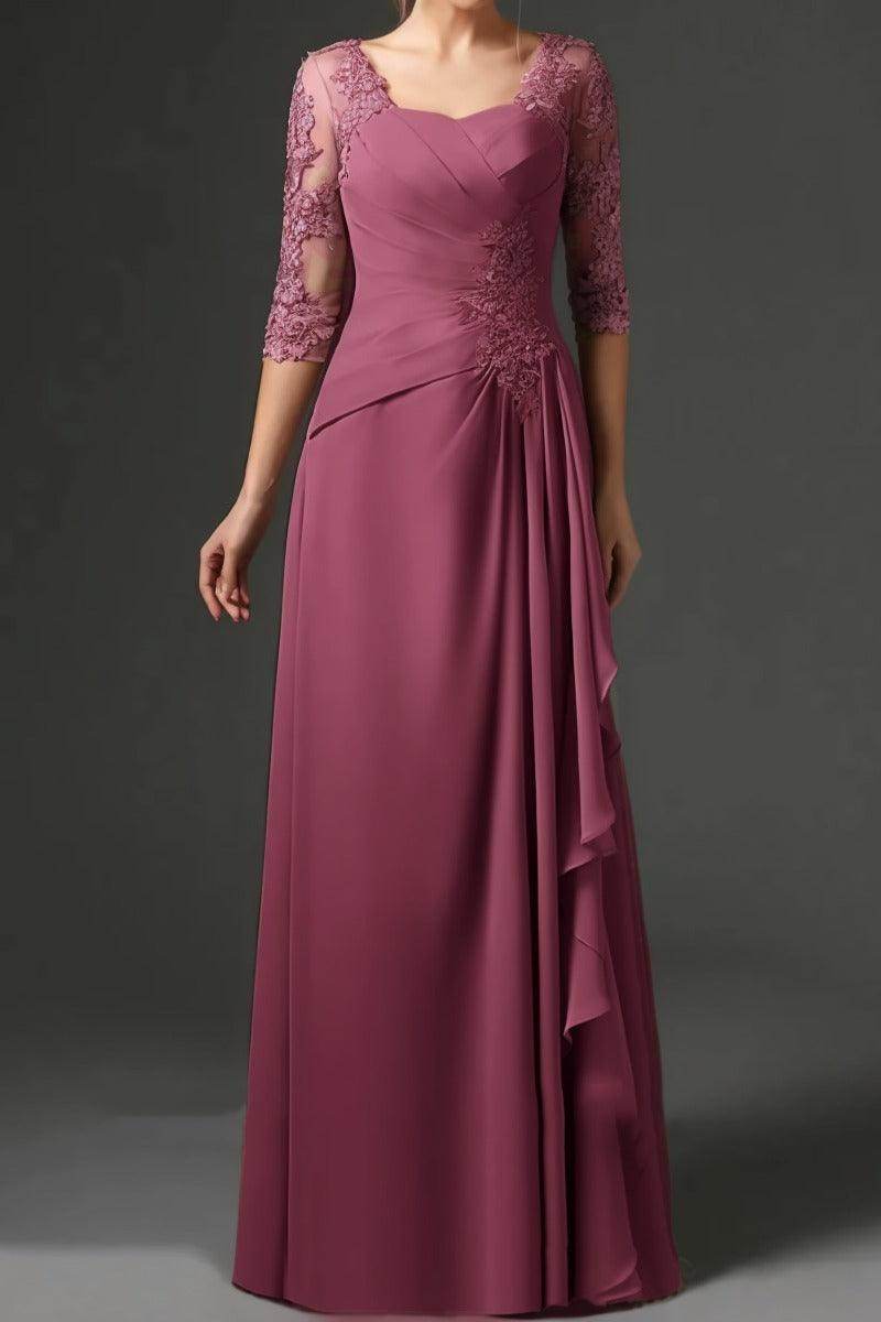 Sheath-Column Floor Length Chiffon Mother Dress CM0075 - COCOMELODY