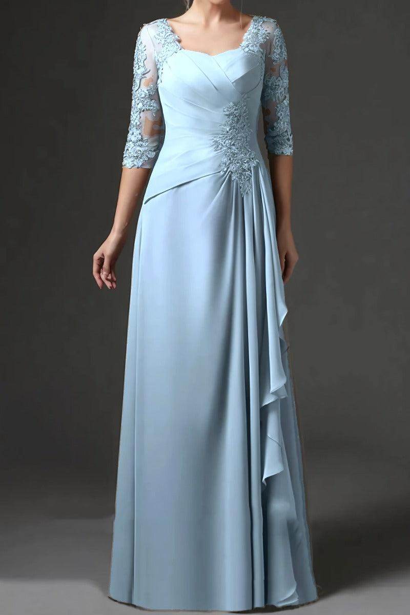 Sheath-Column Floor Length Chiffon Mother Dress CM0075 - COCOMELODY