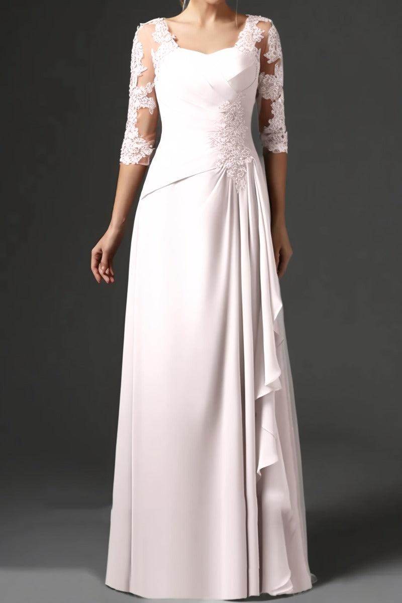 Sheath-Column Floor Length Chiffon Mother Dress CM0075 - COCOMELODY