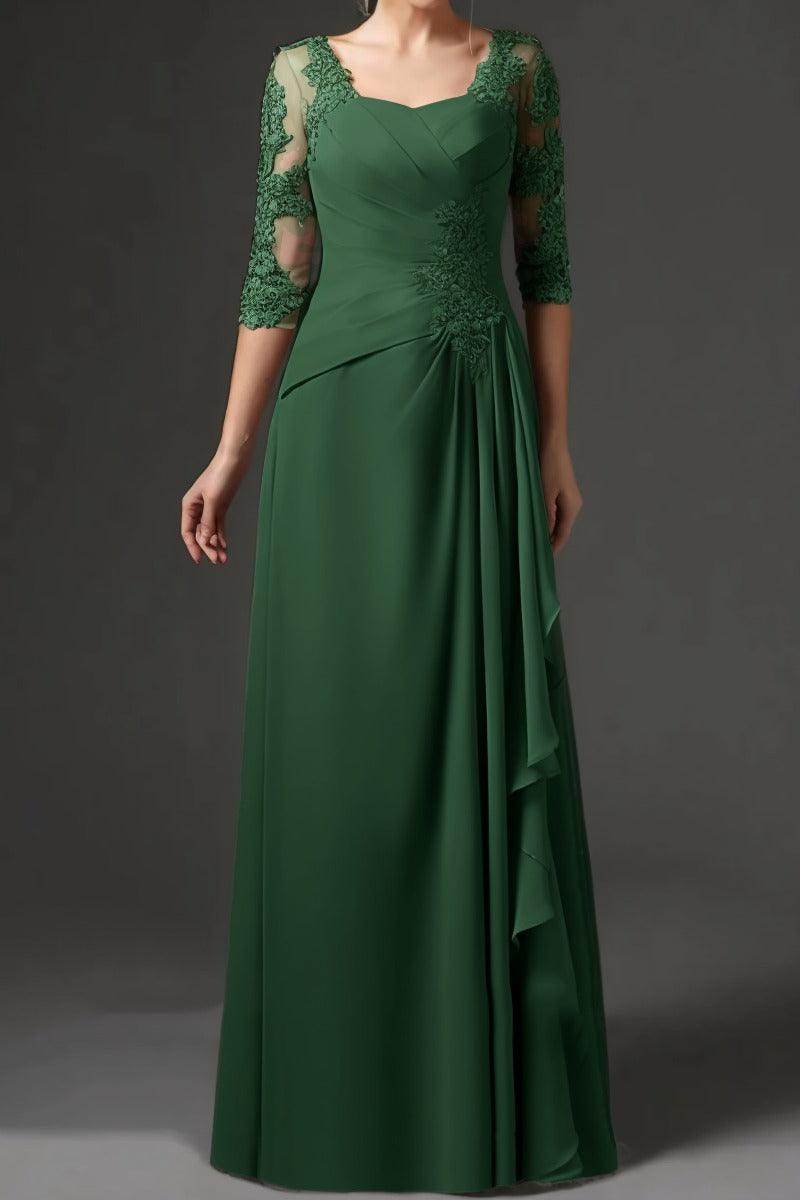 Sheath-Column Floor Length Chiffon Mother Dress CM0075 - COCOMELODY
