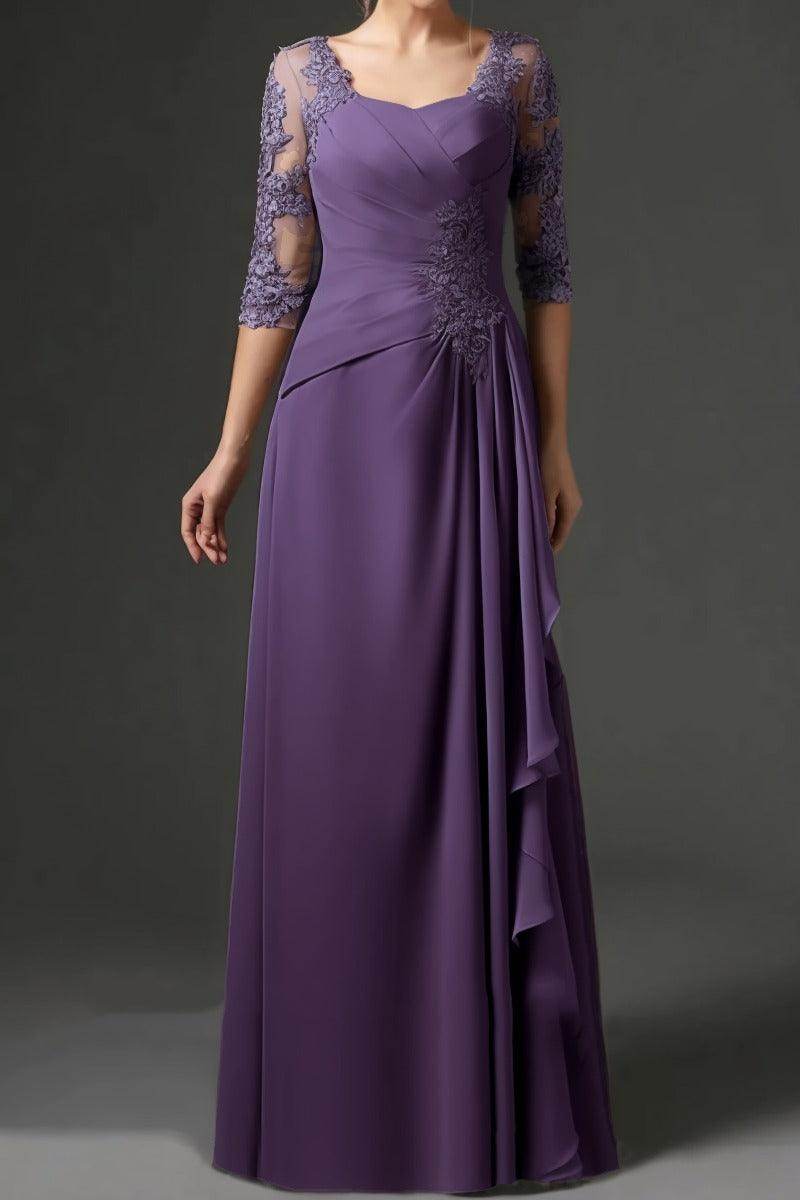 Sheath-Column Floor Length Chiffon Mother Dress CM0075 - COCOMELODY