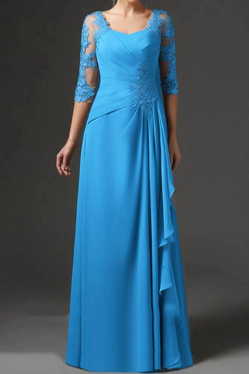 Sheath-Column Floor Length Chiffon Mother Dress CM0075 - COCOMELODY