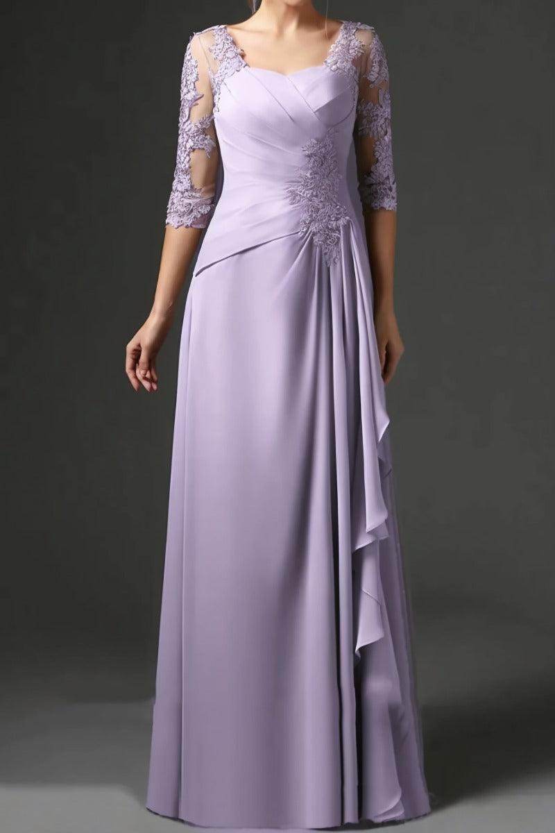 Sheath-Column Floor Length Chiffon Mother Dress CM0075 - COCOMELODY