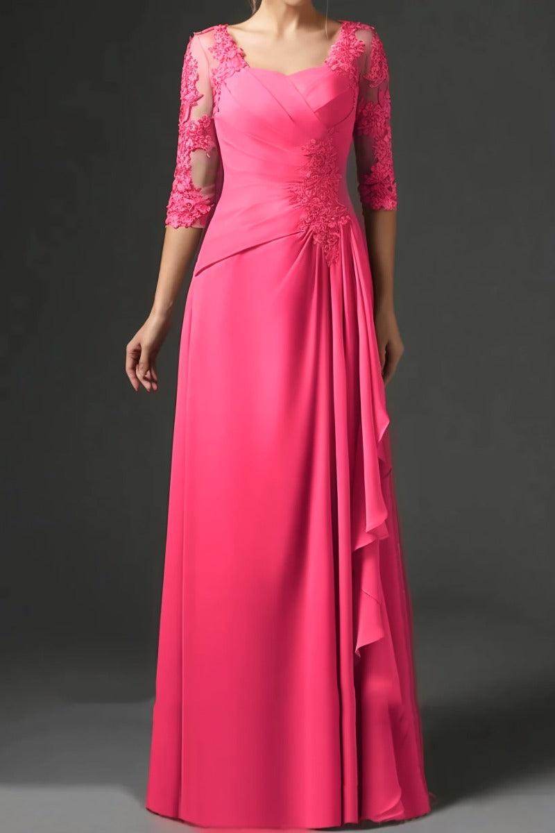 Sheath-Column Floor Length Chiffon Mother Dress CM0075 - COCOMELODY