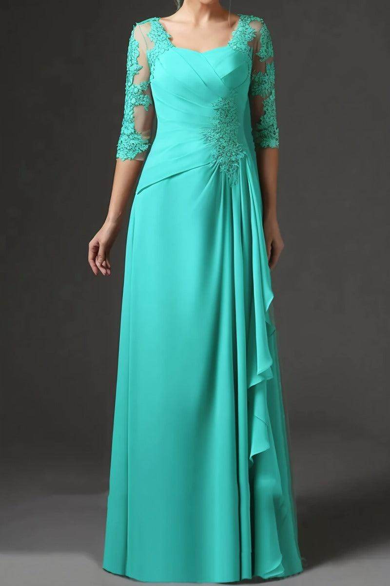 Sheath-Column Floor Length Chiffon Mother Dress CM0075 - COCOMELODY