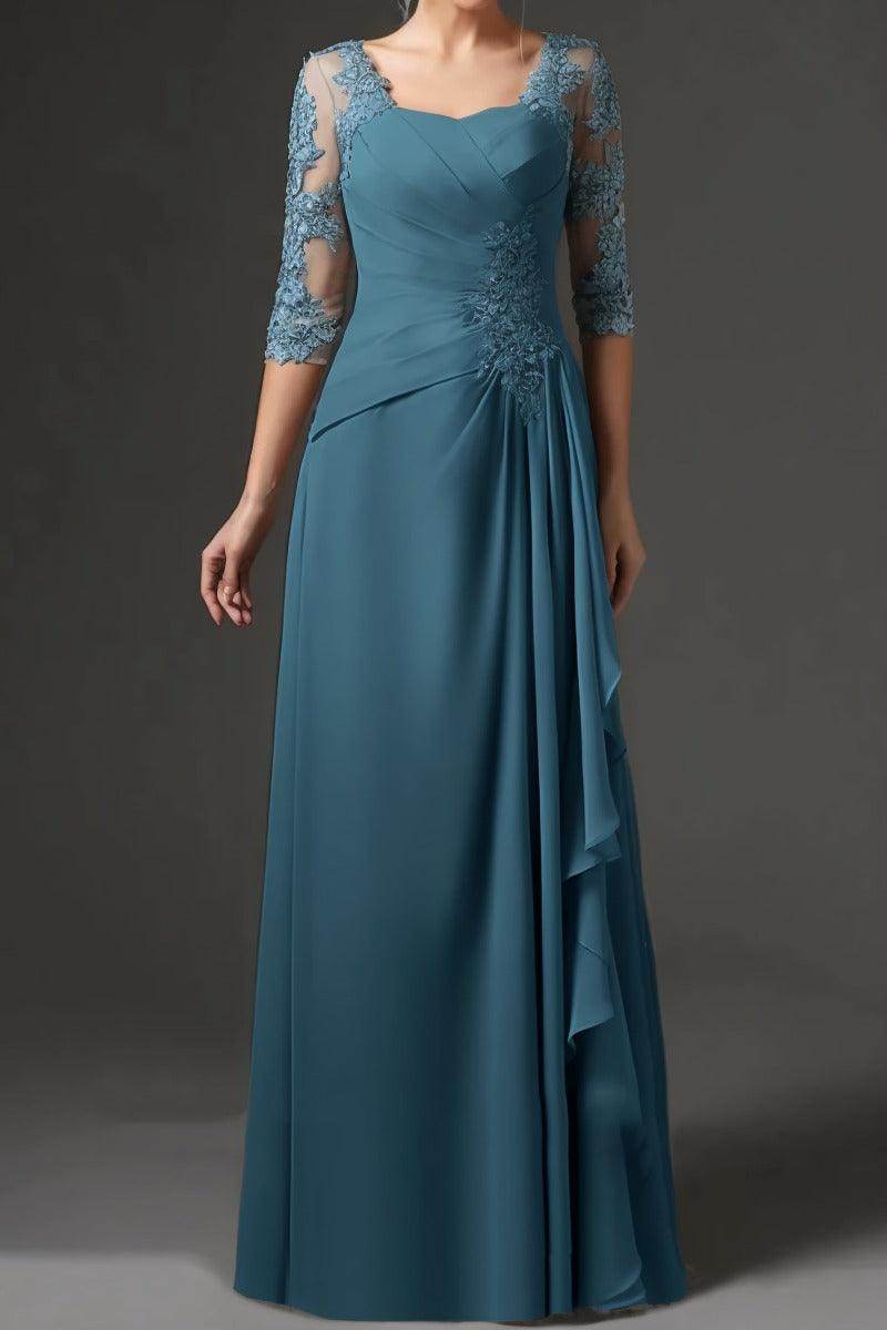 Sheath-Column Floor Length Chiffon Mother Dress CM0075 - COCOMELODY