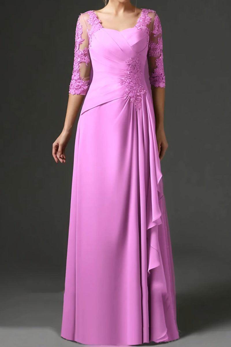 Sheath-Column Floor Length Chiffon Mother Dress CM0075 - COCOMELODY