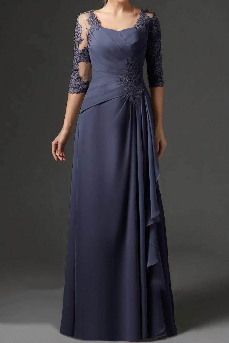 Sheath-Column Floor Length Chiffon Mother Dress CM0075 - COCOMELODY