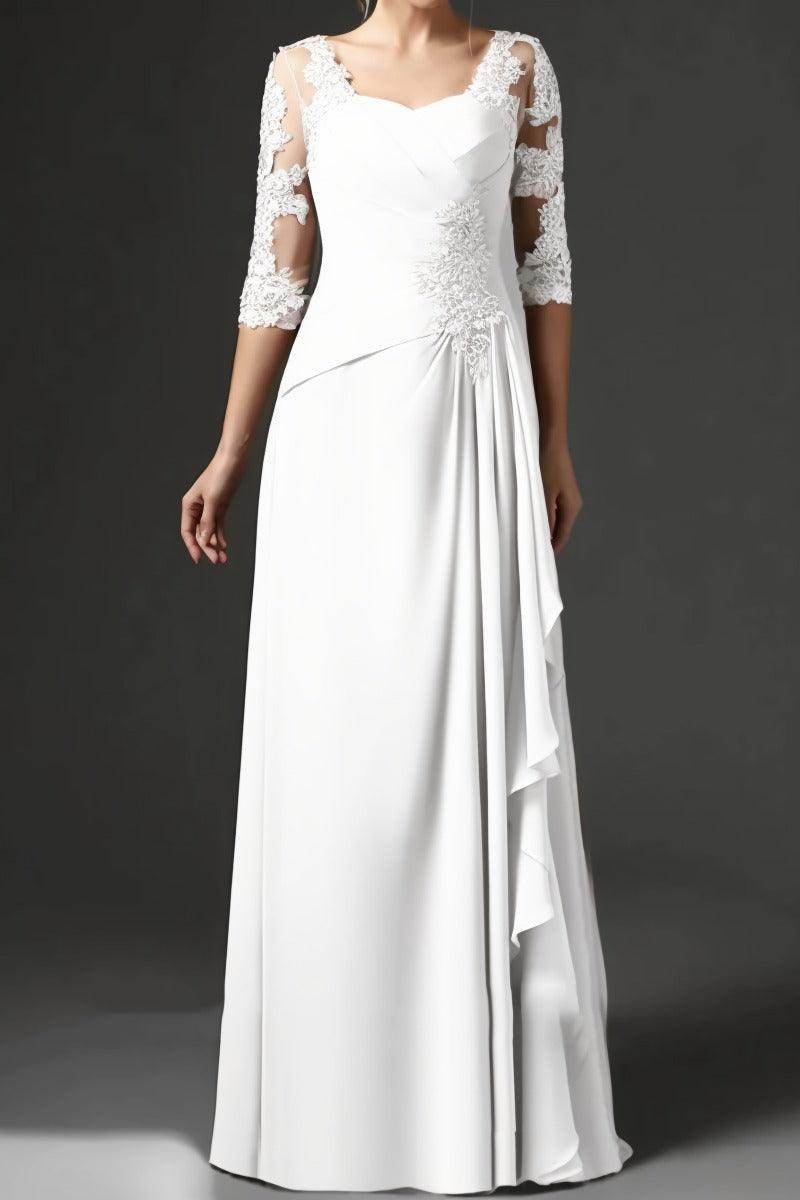 Sheath-Column Floor Length Chiffon Mother Dress CM0075 - COCOMELODY