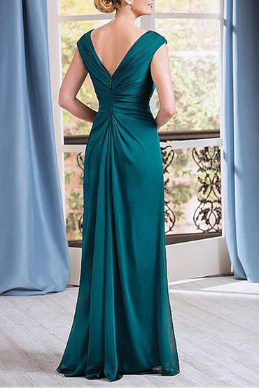 A-Line Floor Length Chiffon Mother Dress CM0076