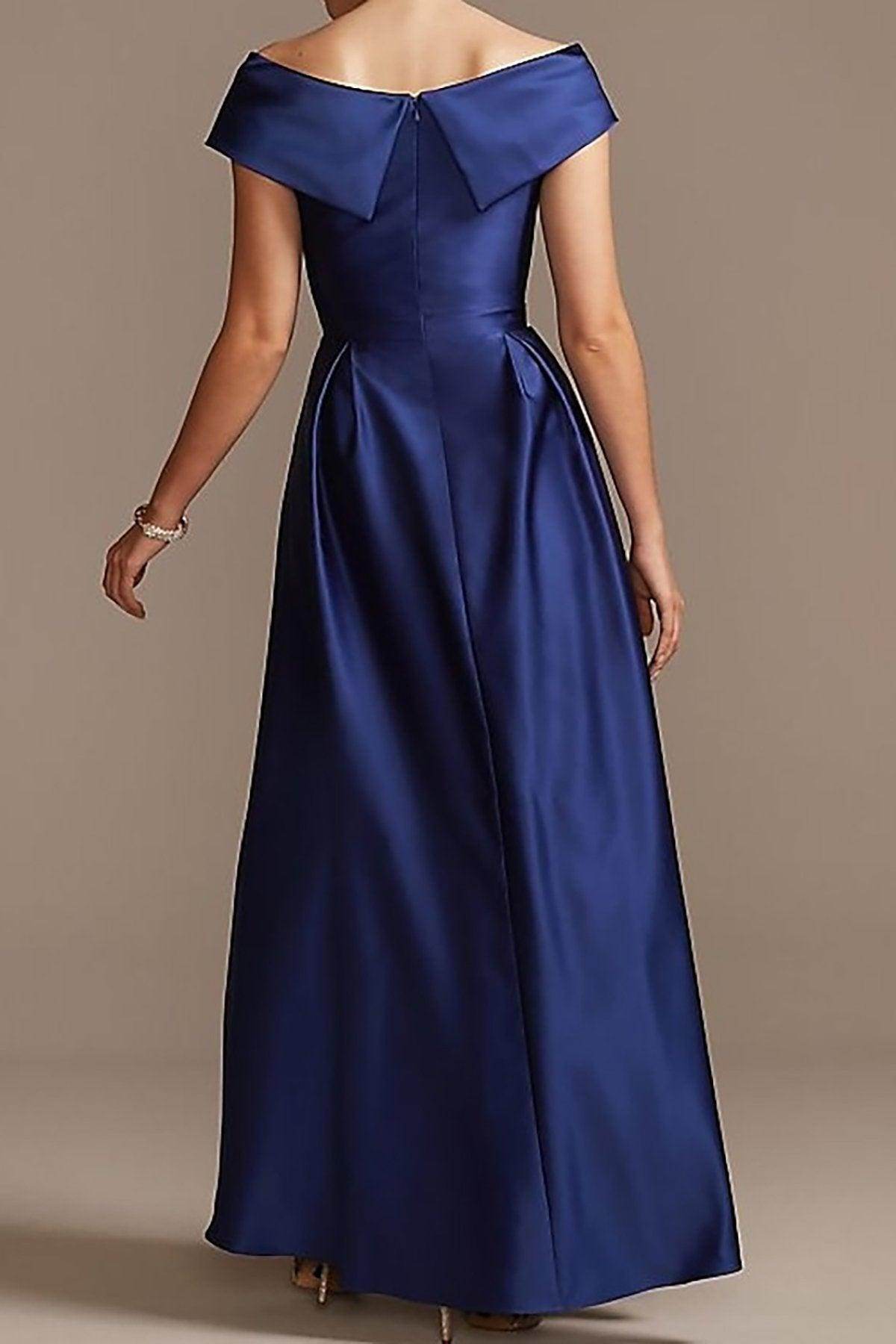 High Low Ankle Length Satin Mother Dress CM0078 - COCOMELODY