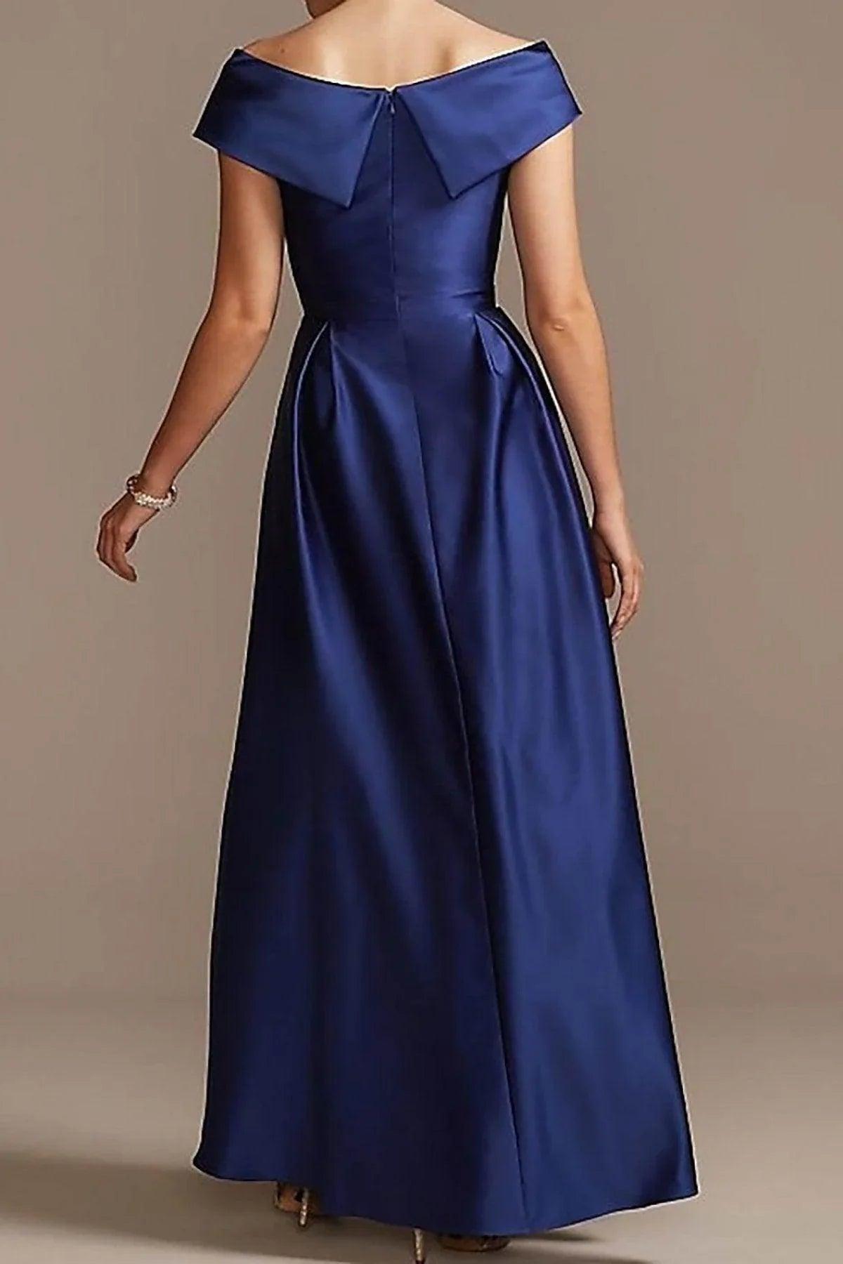 High Low Ankle Length Satin Mother Dress CM0078CR - COCOMELODY