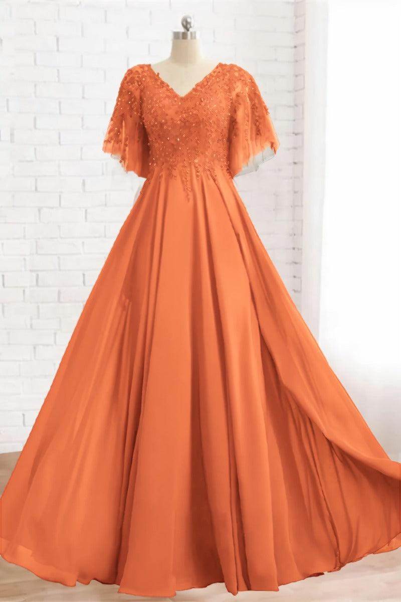 A-Line Floor Length Chiffon Mother Dress CM0079 - COCOMELODY