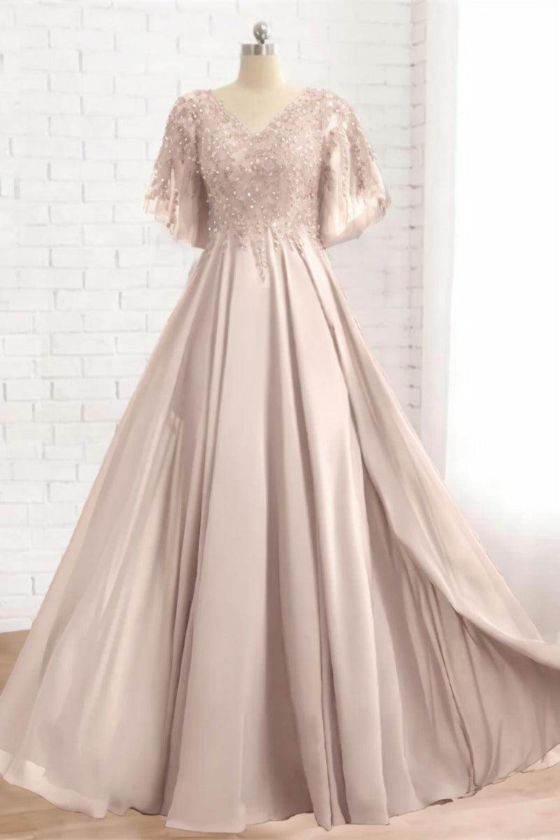 A-Line Floor Length Chiffon Mother Dress CM0079 - COCOMELODY