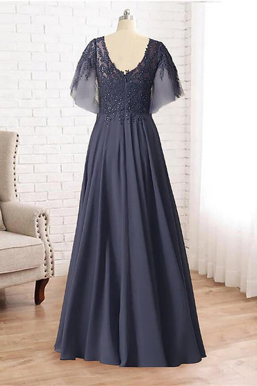 A-Line Floor Length Chiffon Dress CM0079