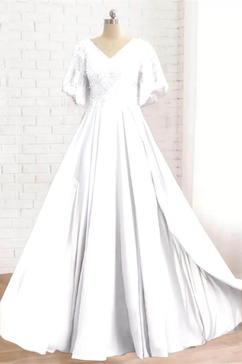 A-Line Floor Length Chiffon Mother Dress CM0079 - COCOMELODY