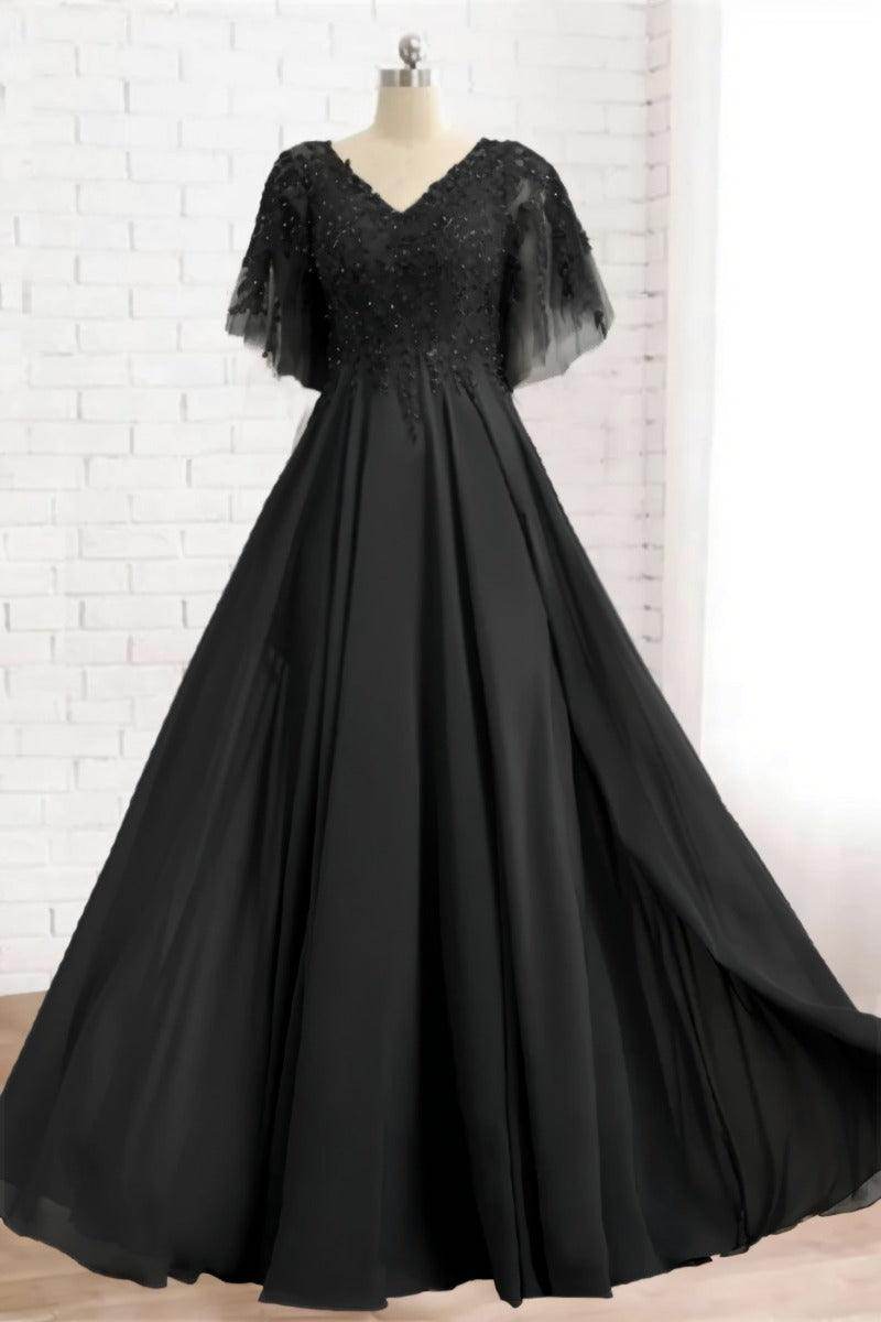 A-Line Floor Length Chiffon Mother Dress CM0079 - COCOMELODY