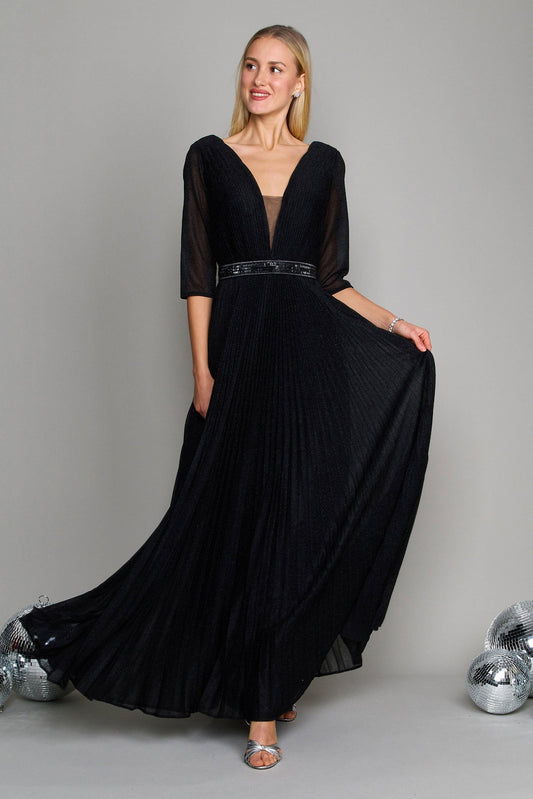 A-Line Floor Length Crushed Material Dress CM0138