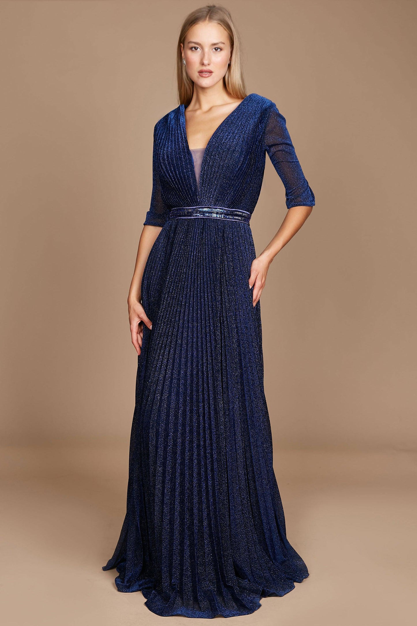 A-Line Floor Length Crushed Material Dress CM0139