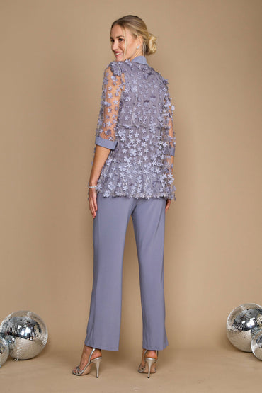 Three-Piece Floor Length Chiffon Lace Dress CM0148