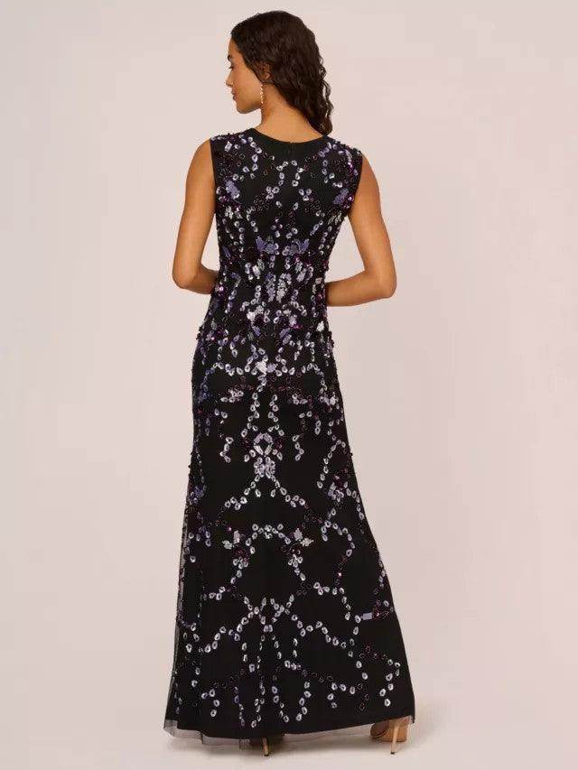 A-Line Floor Length Beaded Mother Dress CM0197 - COCOMELODY