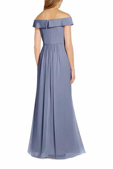 A-Line Floor Length Crepe Chiffon Mother Dress CM0199