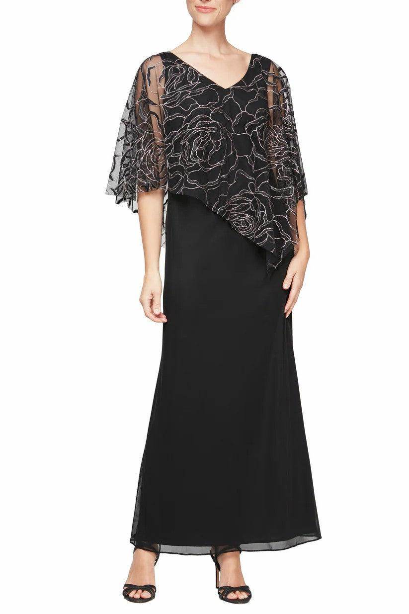 A-Line Ankle Length Jersey Black Mother of the Bride Dress COCOMELODY CM0202 A-Line Ankle Length Jersey Black Mother of the Bride Dress COCOMELODY CM0202