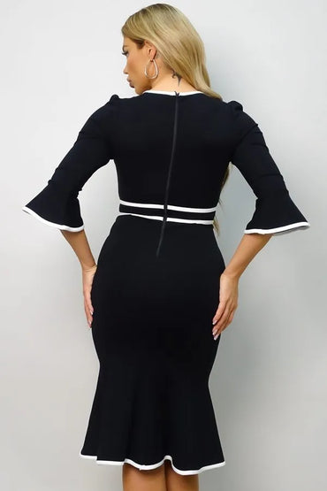 Trumpet-Mermaid Midi polyester Mother Dress CM0208