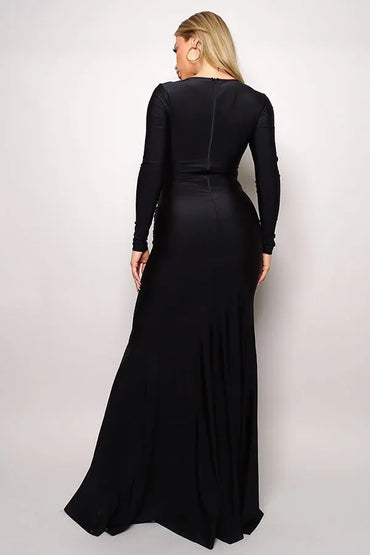 Sheath-Column Maxi Nylon Mother Dress CM0210