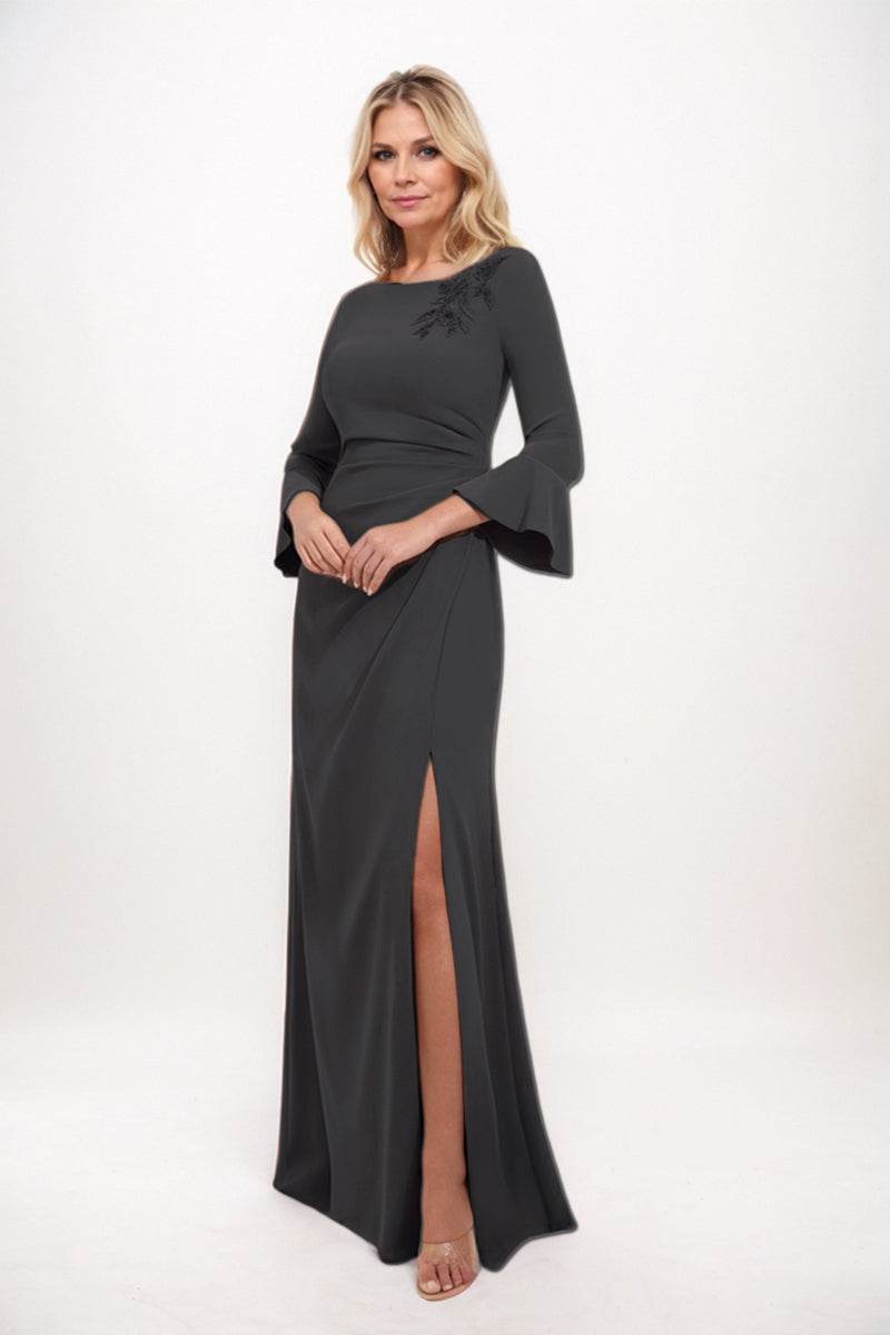 A-line Maxi Stretch Crepe Mother Dress CM0232 - COCOMELODY