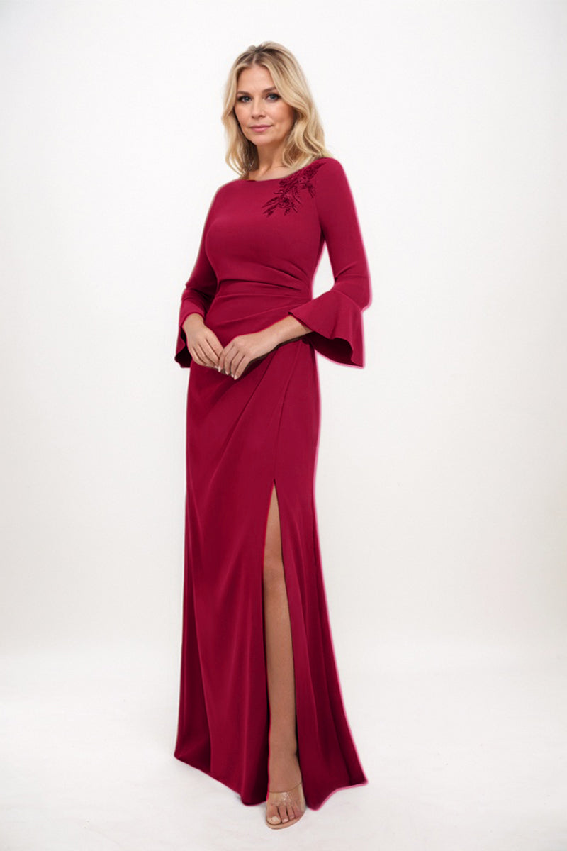 A-line Maxi Stretch Crepe Mother Dress CM0232