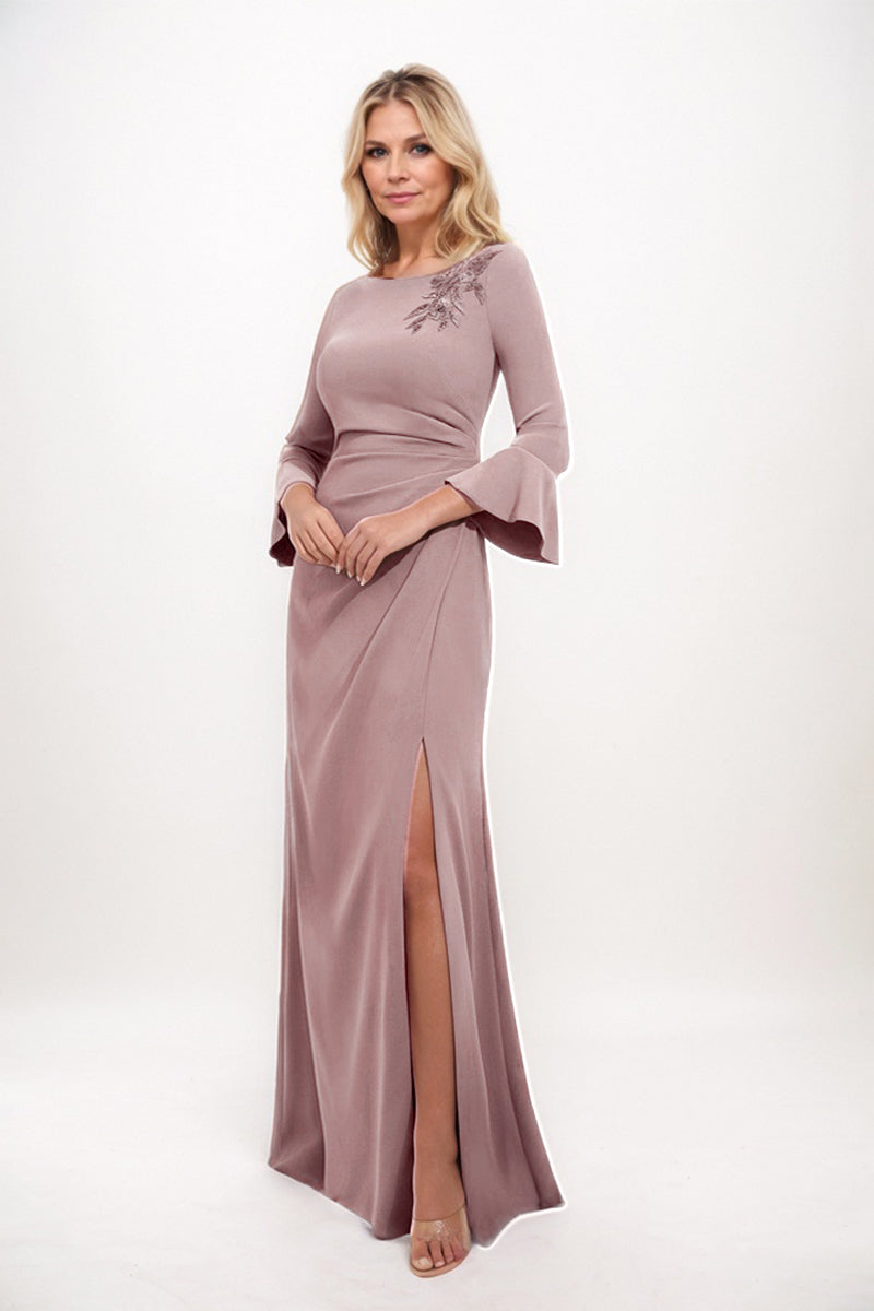 A-line Maxi Stretch Crepe Mother Dress CM0232