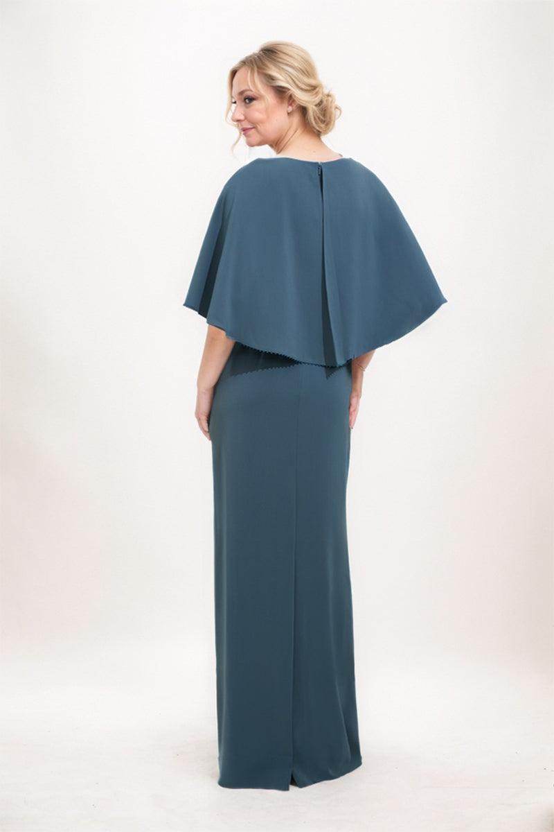 Sheath-Column Maxi Stretch Crepe Mother Dress CM0236 - COCOMELODY