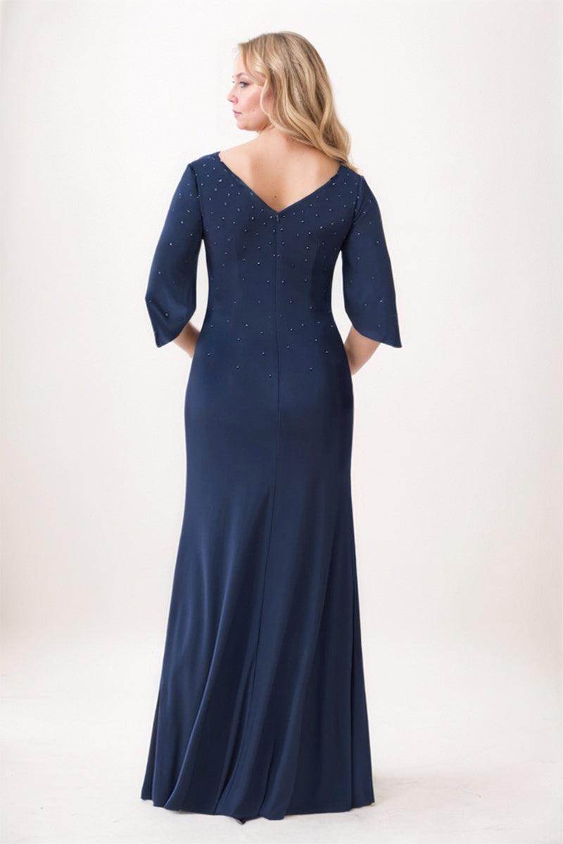 Trumpet-Mermaid Maxi Elastic Cloth Mother Dress CM0239 - COCOMELODY