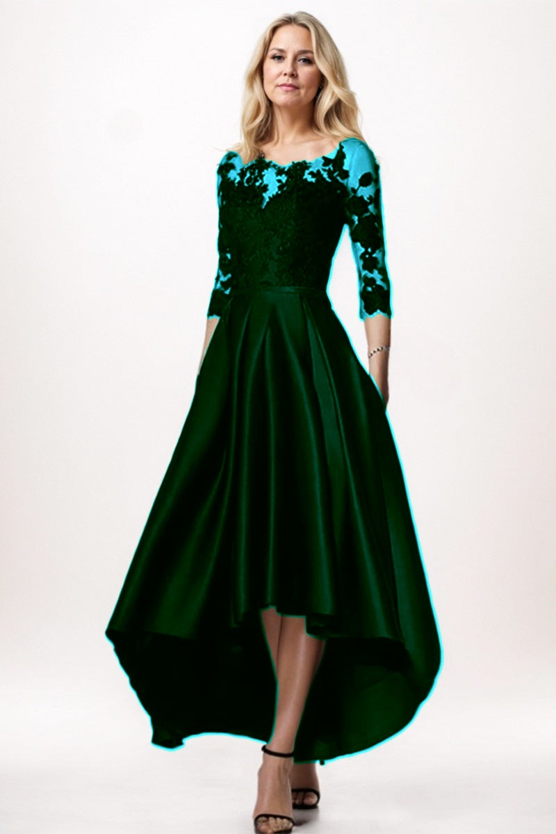 A-Line High-Low Satin Mother Dress CM0244