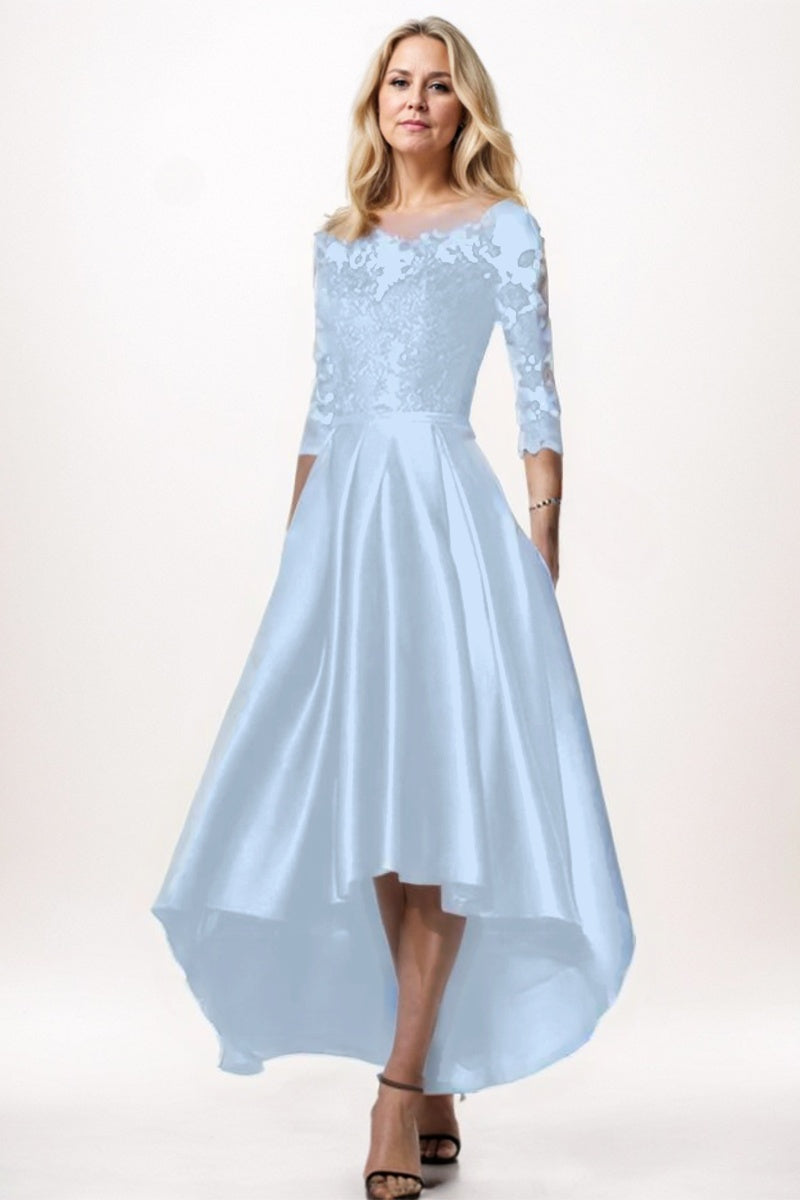 A-Line High-Low Satin Mother Dress CM0244
