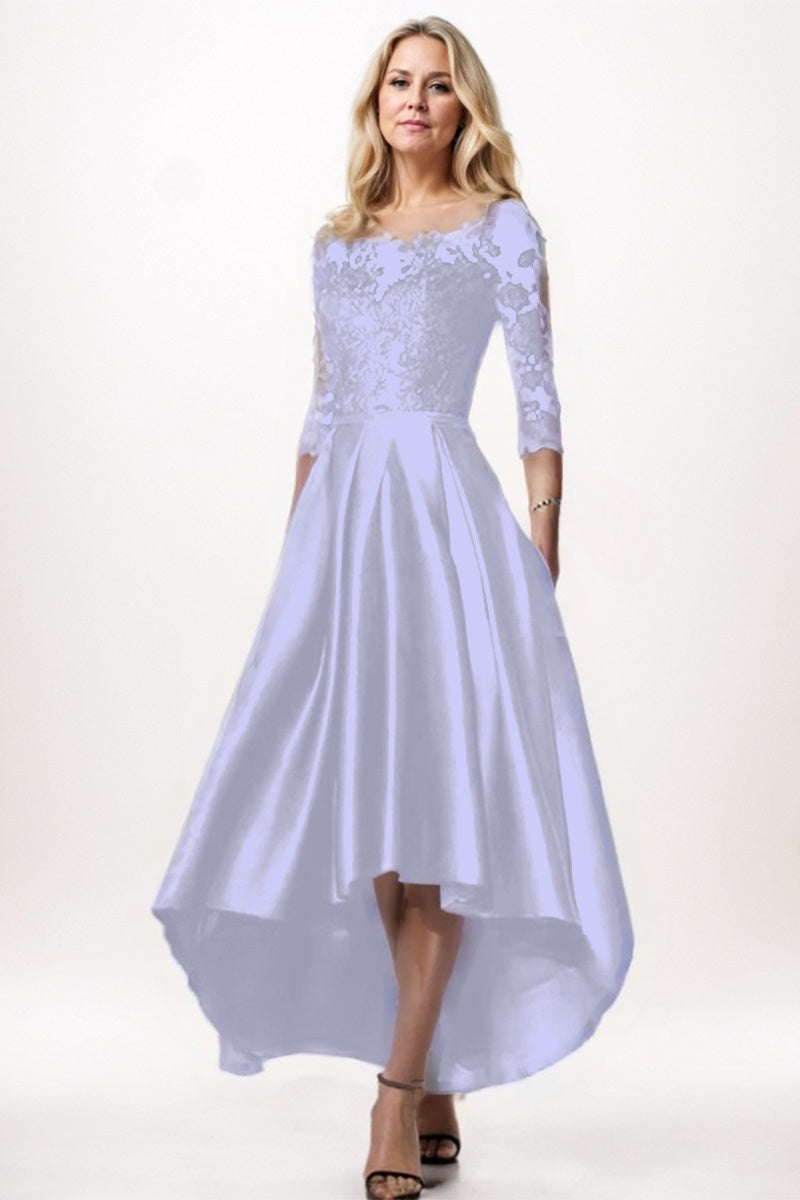 A-Line High-Low Satin Mother Dress CM0244