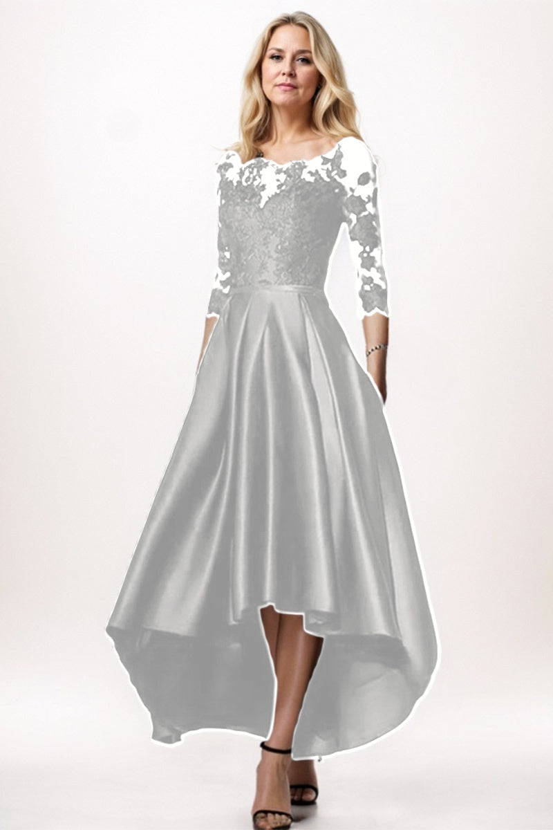 A-Line High-Low Satin Mother Dress CM0244