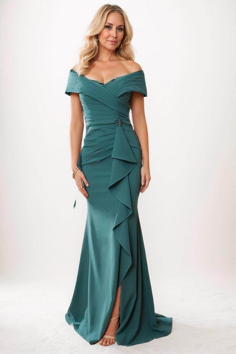 Trumpet-Mermaid Maxi Satin Mother Dress CM0245 - COCOMELODY